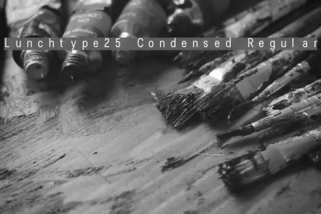 Lunchtype25 Condensed Regular Schriftart examples