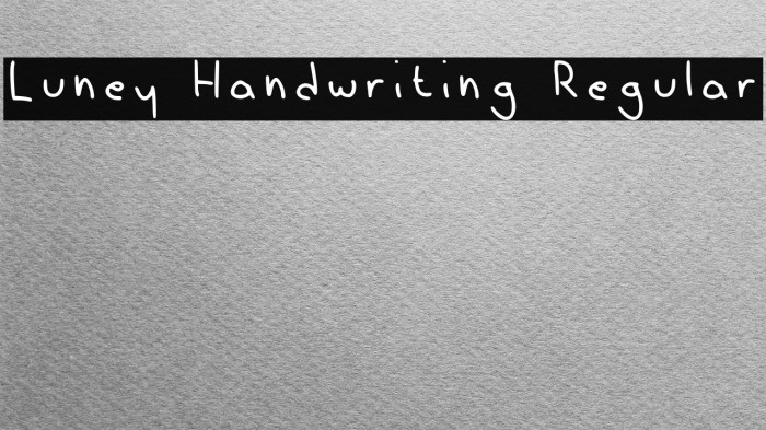 Luney Handwriting Regular Example 2