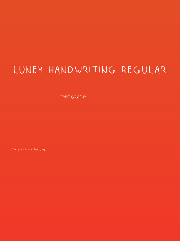Luney Handwriting Regular Poster