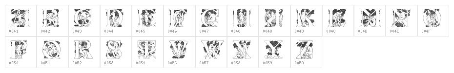 Lurzing Initials Character Map