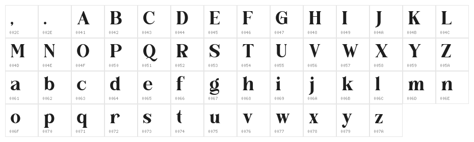 Lush Refinement DEMO Regular Character Map