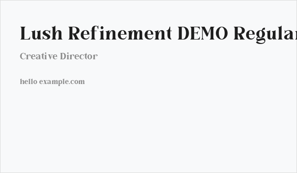 Lush Refinement DEMO Regular Business Card