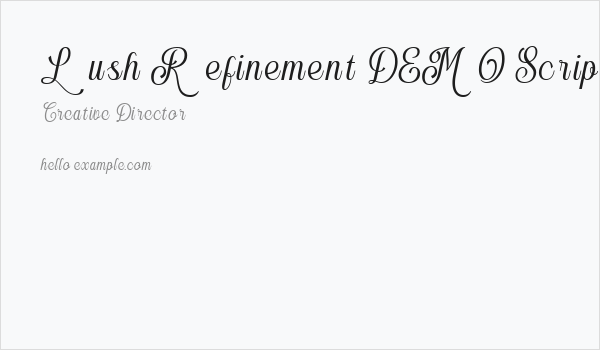 Lush Refinement DEMO Script Business Card