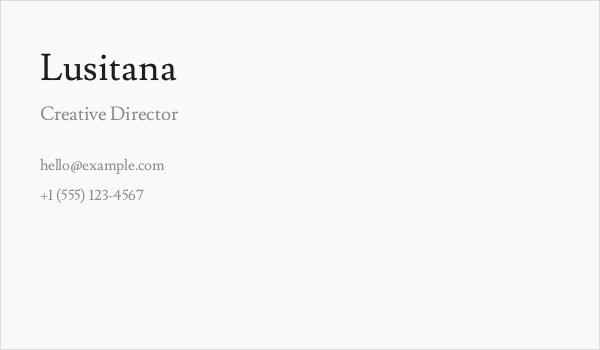 Lusitana Business Card