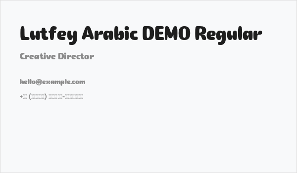 Lutfey Arabic DEMO Regular Business Card