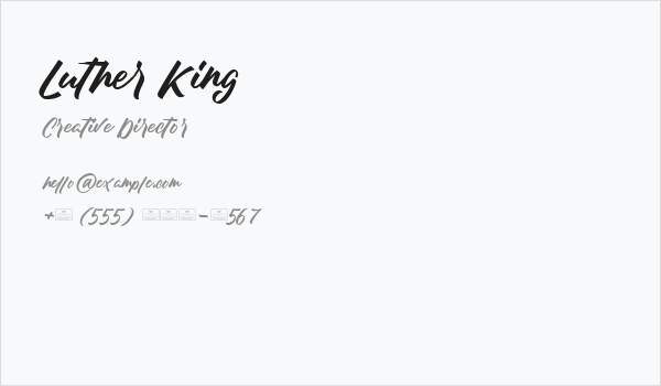 Luther King Business Card