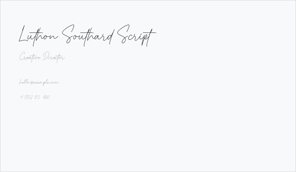 Luthon Southard Script Business Card