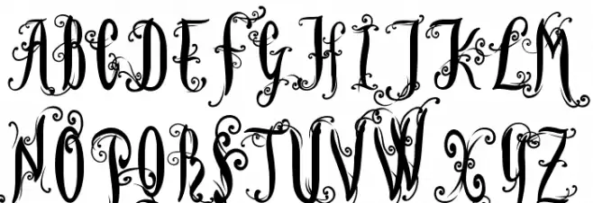 Lutin Flibuste Шрифта ВЕРХНИЙ