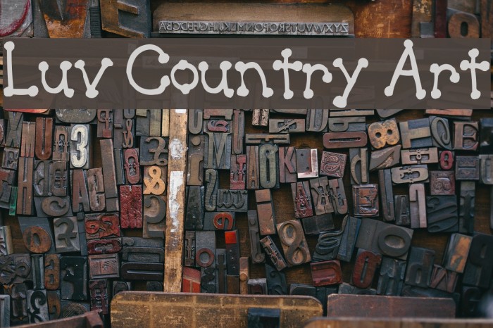 Luv Country Art Font examples