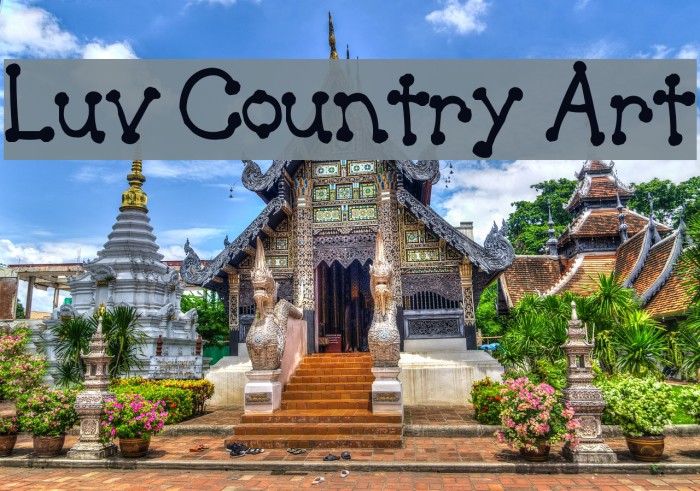 Luv Country Art Font examples