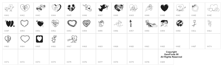 Luvya Babe Character Map