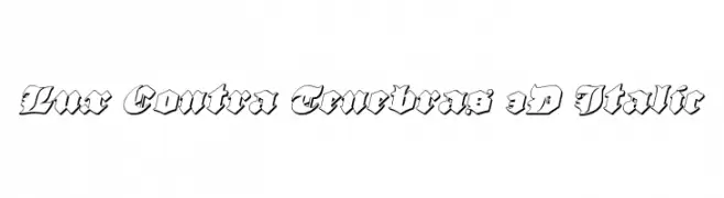 Lux Contra Tenebras 3D Italic  नि: शुल्क फ़ॉन्ट्स डाउनलोड