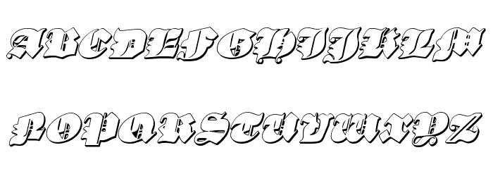 Lux Contra Tenebras 3D Italic फ़ॉन्ट अपरकेस