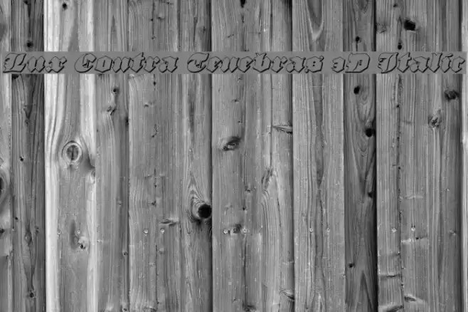 Lux Contra Tenebras 3D Italic Font examples