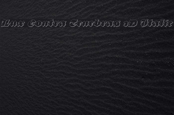 Lux Contra Tenebras 3D Italic Font examples