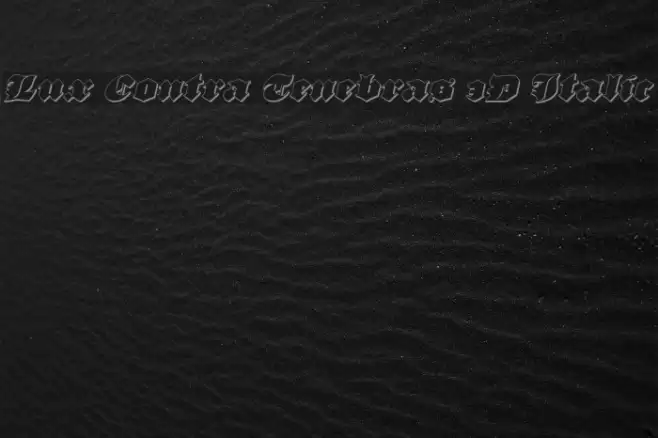 Lux Contra Tenebras 3D Italic Font examples