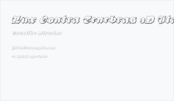 Lux Contra Tenebras 3D Italic Business Card