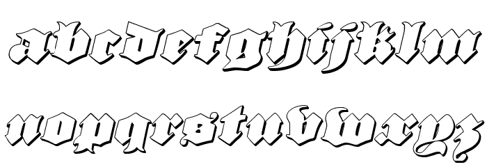 Lux Contra Tenebras 3D Italic Font LOWERCASE