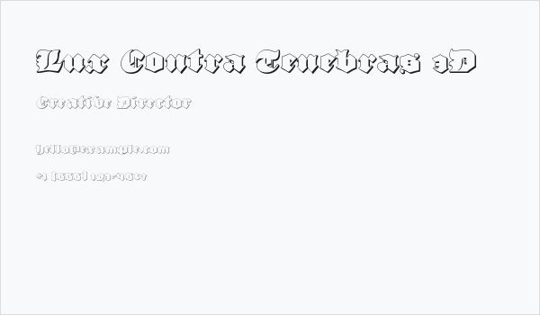 Lux Contra Tenebras 3D Business Card