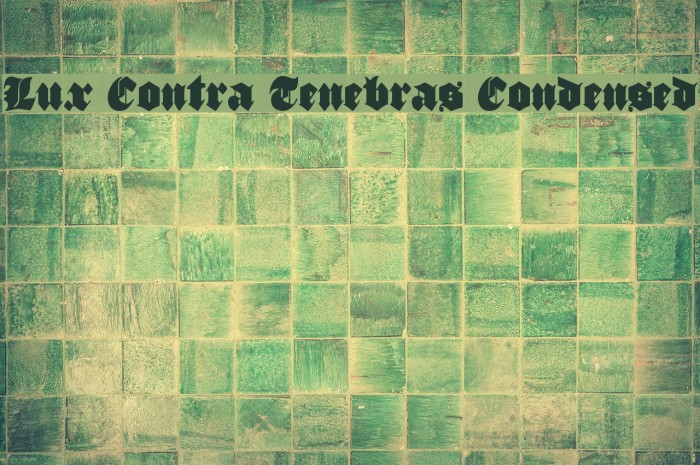 Lux Contra Tenebras Condensed Font examples