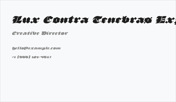 Lux Contra Tenebras Expanded Italic Business Card