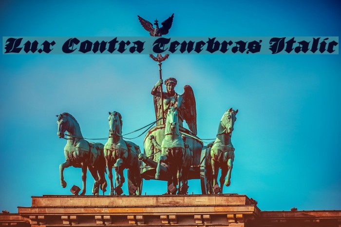 Lux Contra Tenebras Italic Font examples