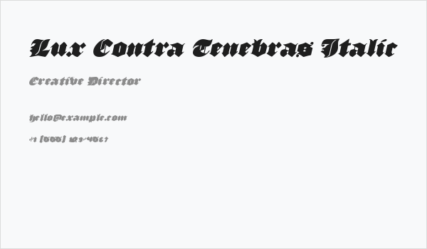 Lux Contra Tenebras Italic Business Card
