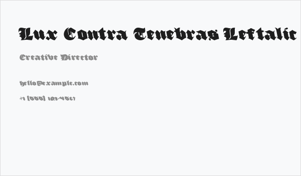 Lux Contra Tenebras Leftalic Business Card