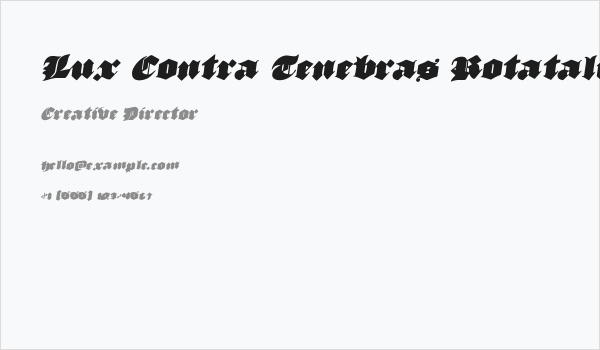 Lux Contra Tenebras Rotatalic Business Card