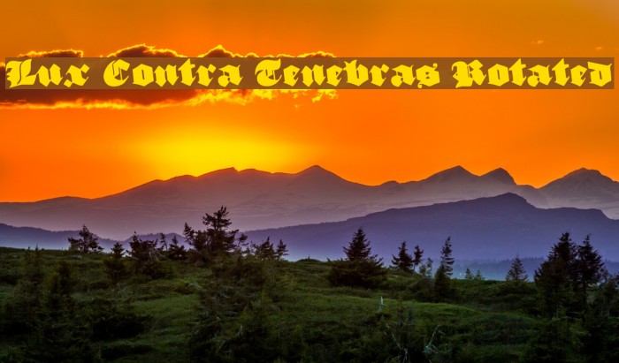 Lux Contra Tenebras Rotated Font examples