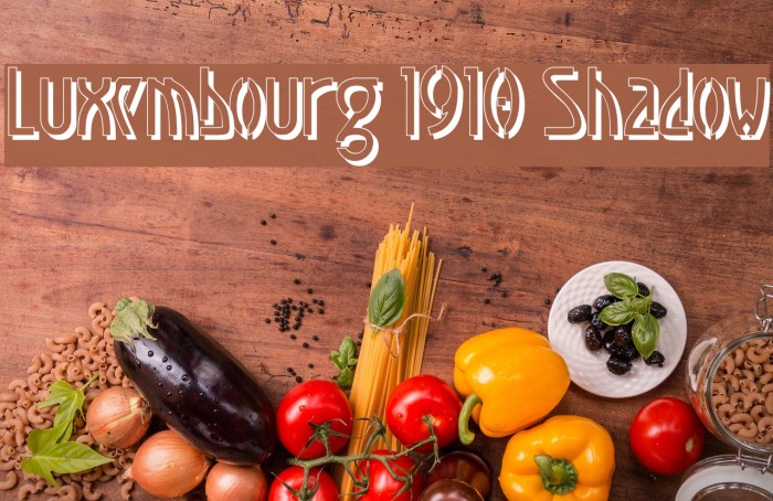 Luxembourg 1910 Shadow Font examples