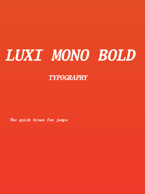 Luxi Mono Bold Oblique Poster