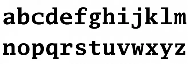 Luxi Mono Bold Schriftart Kleinbuchstaben