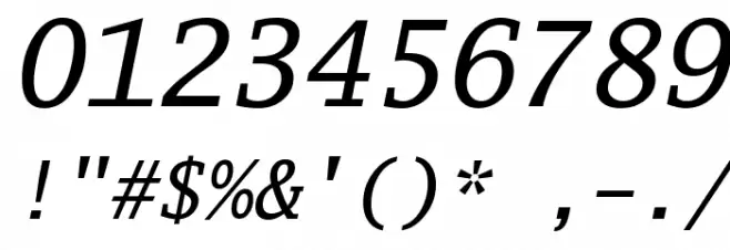 Luxi Mono Oblique Font OTHER CHARS