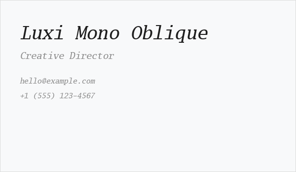 Luxi Mono Oblique Business Card