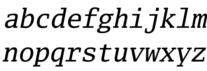 Luxi Mono Oblique Font LOWERCASE