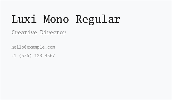 Luxi Mono Regular Business Card