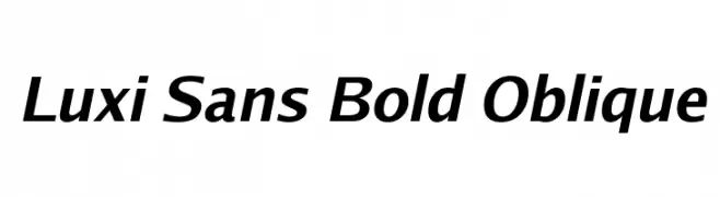 Luxi Sans Bold Oblique 