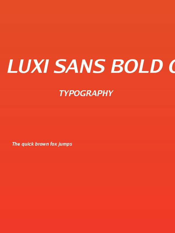 Luxi Sans Bold Oblique Poster