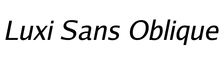 Luxi Sans Oblique Font