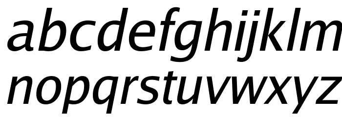Luxi Sans Oblique Font LOWERCASE
