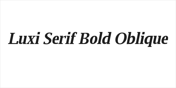 Luxi Serif Bold Oblique Logo
