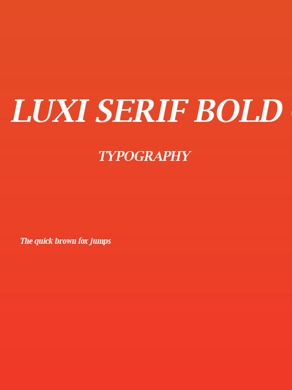 Luxi Serif Bold Oblique Poster
