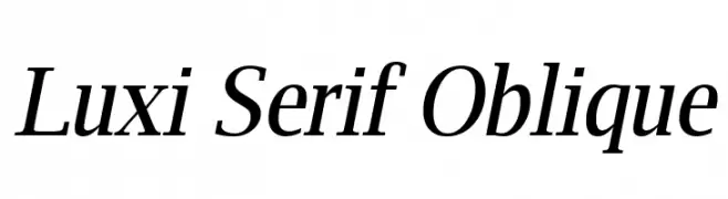 Luxi Serif Oblique 