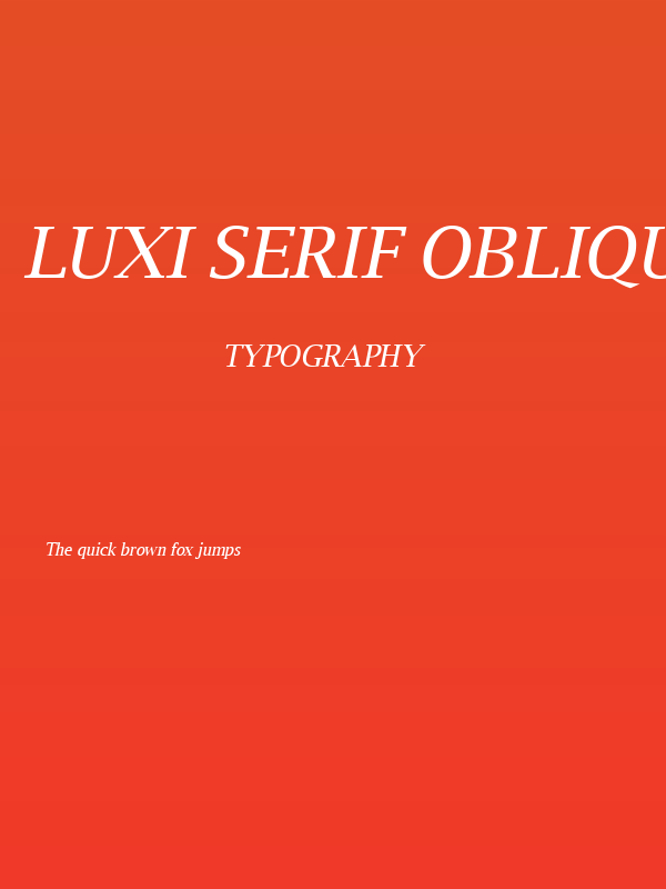 Luxi Serif Oblique Poster