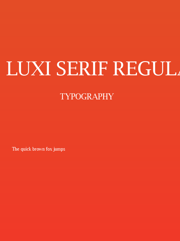 Luxi Serif Regular Poster