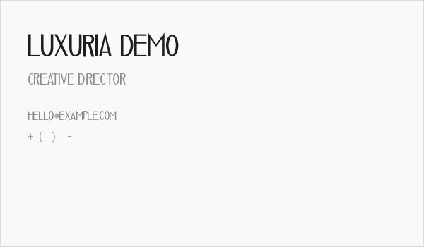 Luxuria Demo Business Card