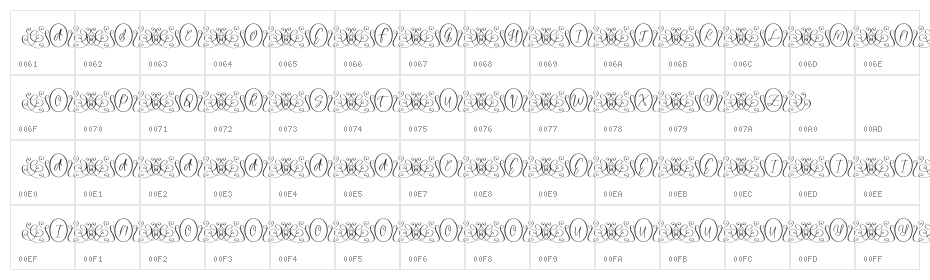 Luxury Monogram Character Map