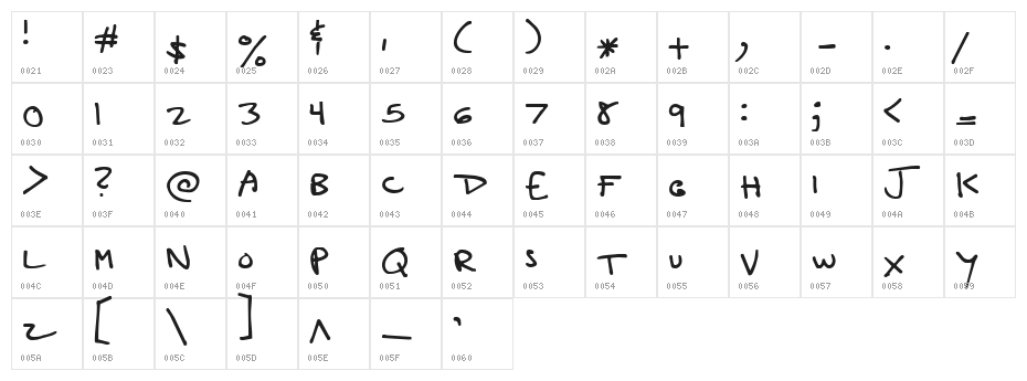 lucy goosey black Character Map