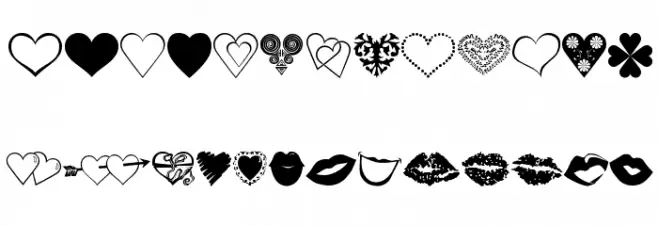 luv n kisses फ़ॉन्ट लोअरकेस